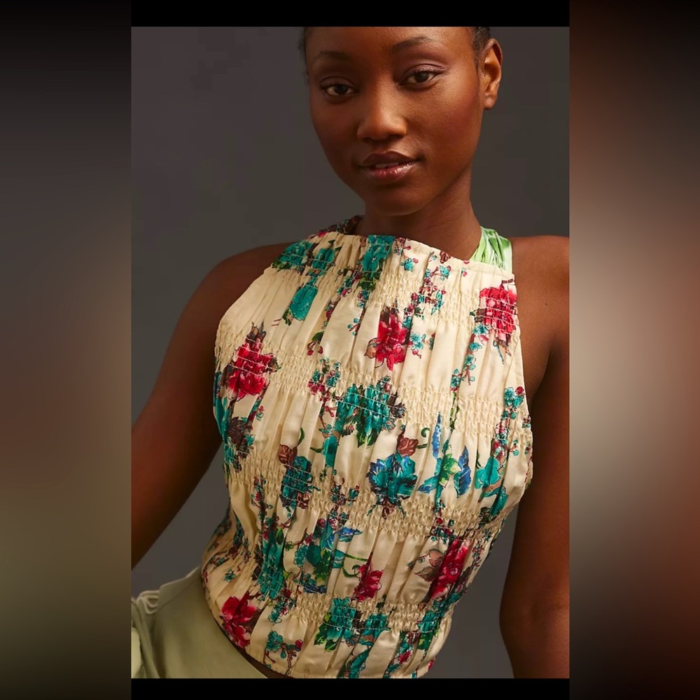 Anthropology, Let Me Satin-Tie-Back Scarf Tank. No offers. Price firm.